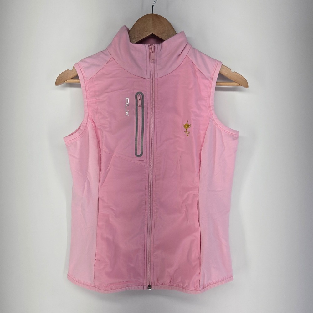 RLX Ralph Lauren Vest Womens Small Pink Ryder Cup 1927 Golf Performance Full Zip